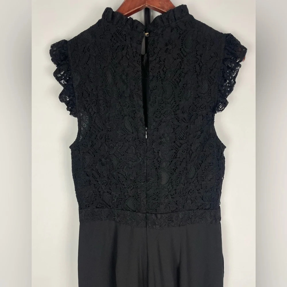 Romeo + Juliet Black Lace Sleeveless Wide Leg Jumpsuit - Picture 9 of 10